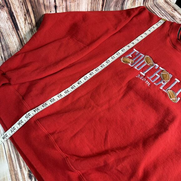 Vintage 90s Sz Large Embroidered FOOTBALL MOM Grandma Sweatshirt Top Made in USA - Picture 8 of 14